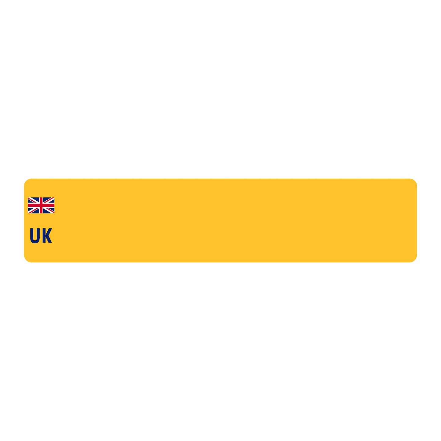 Car standard oblong Nikkalite™ yellow reflective: 520 x 111mm with UK Identifier