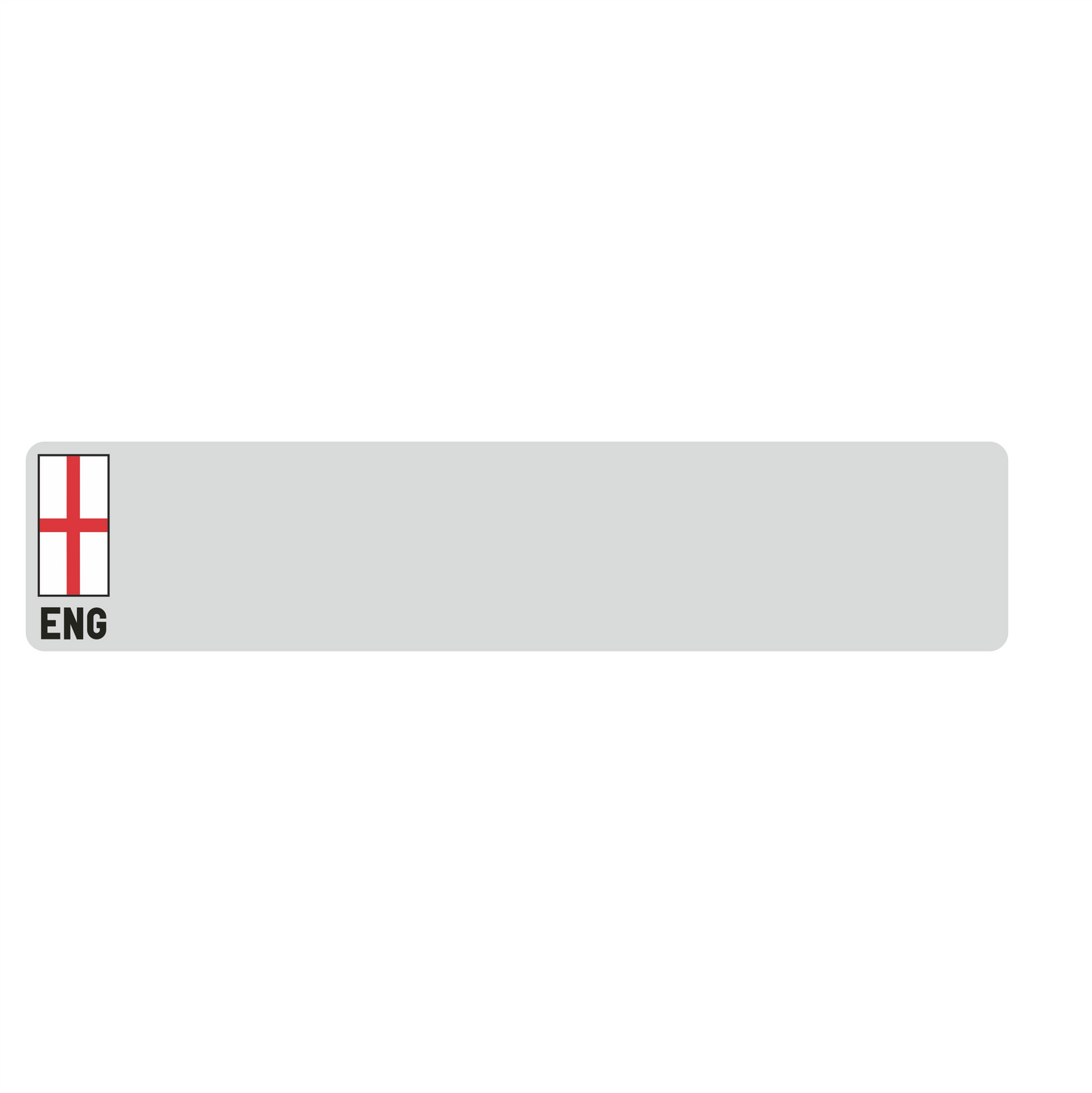 Car standard oblong Nikkalite™ white reflective: 520 x 111mm with ENG flag