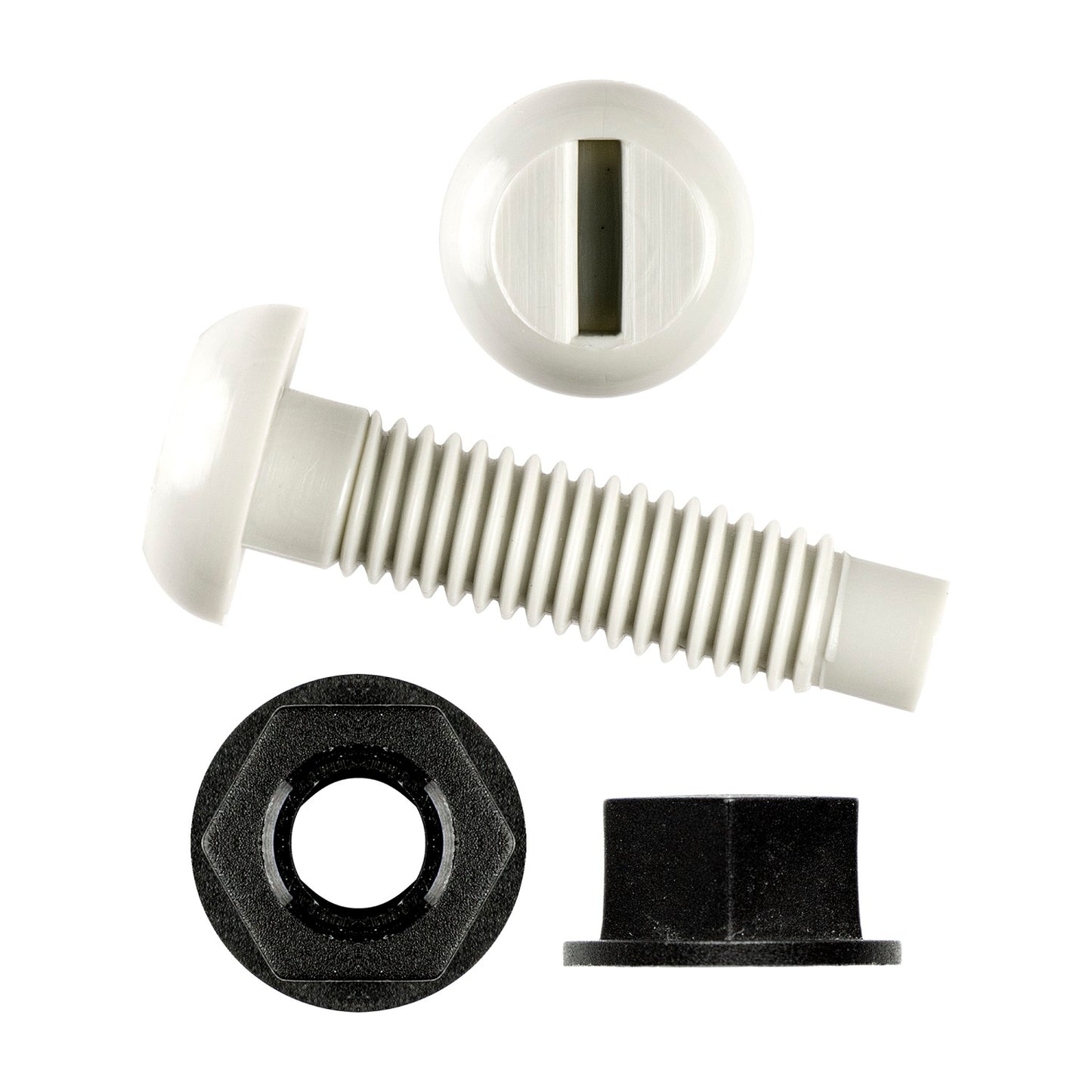 Long 1" nuts and bolts (pack of 100) - White