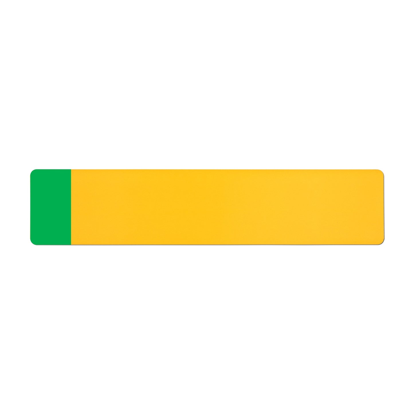 Car standard oblong Nikkalite™ yellow reflective: 520 x 111mm with green flash