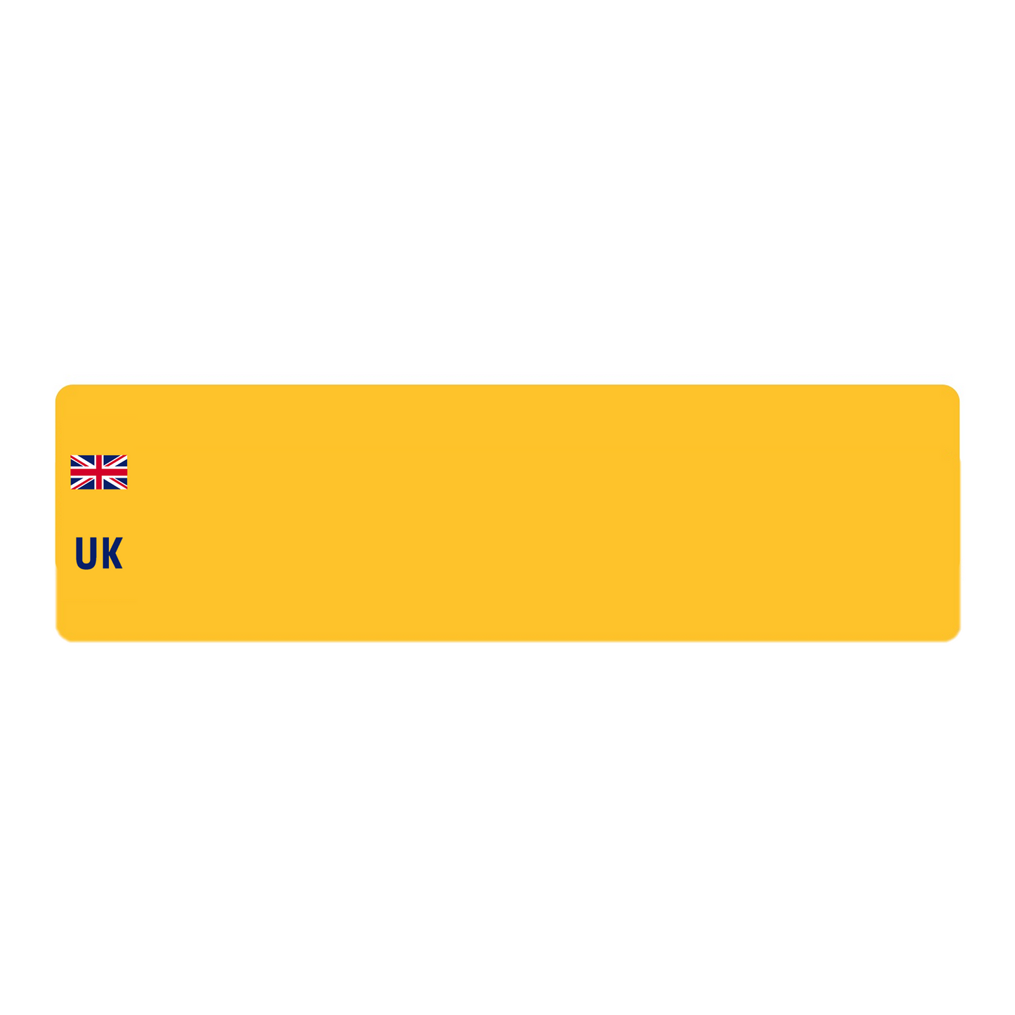 Oversize Car Nikkalite™ yellow reflective: 533 x 152mm with UK identifier