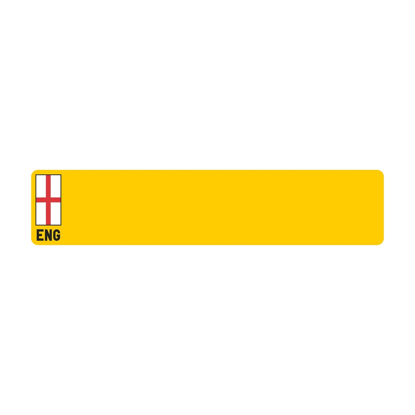 Car standard oblong Nikkalite™ yellow reflective: 520 x 111mm with ENG flag