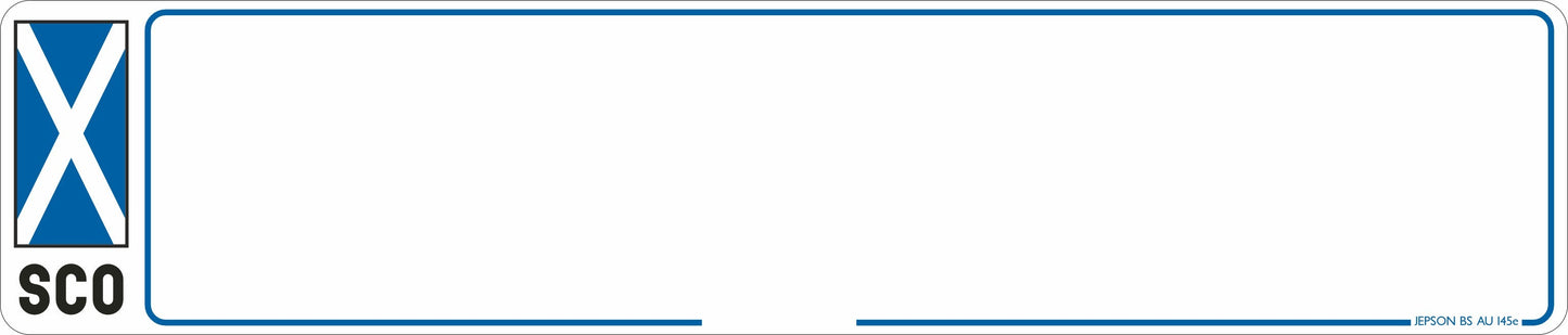 Car acrylic standard oblong: 520 x 111mm (pre-printed)