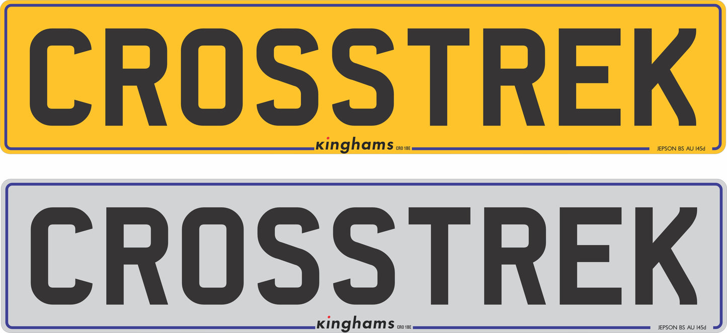 Made-up car standard oblong rear plate: 520 x 111mm