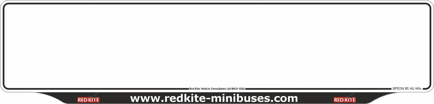 Car acrylic lipped oblong: 520 x 125mm with dry lip (pre-printed)