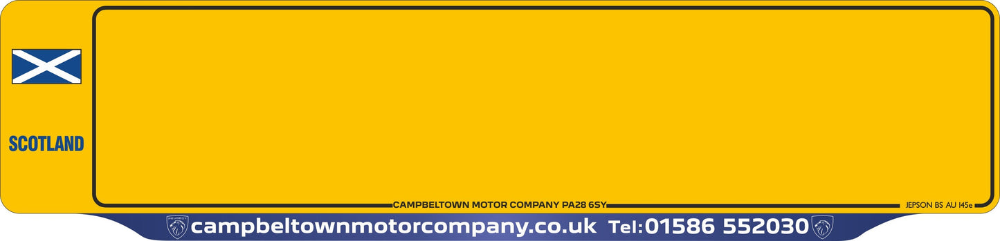 Car acrylic lipped oblong: 520 x 125mm with dry lip (pre-printed)