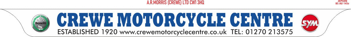 Motorcycle Lipped Acrylic to BS AU 145e: 237 x 189mm (pre-printed)