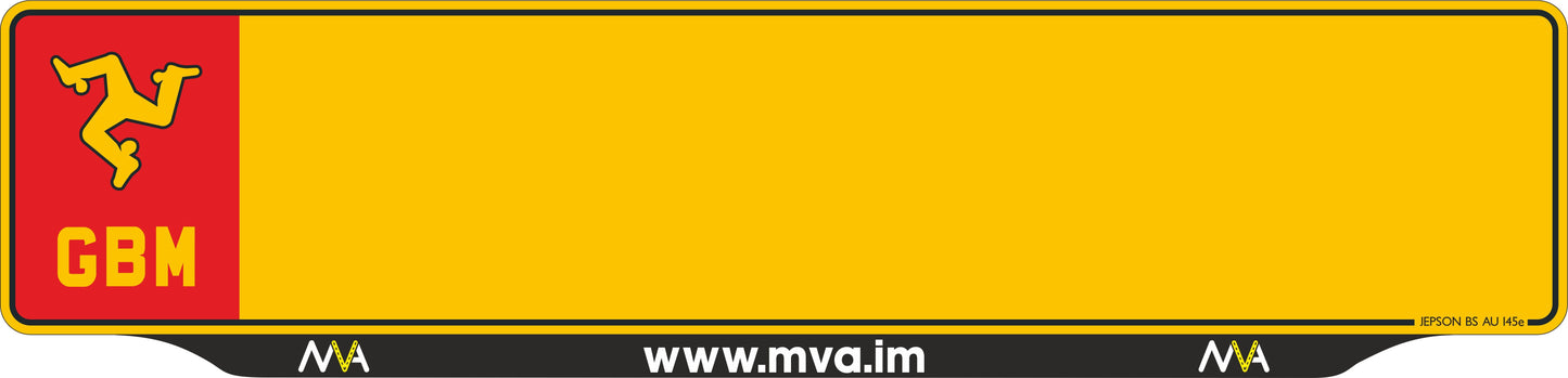 Car acrylic lipped oblong: 520 x 125mm with dry lip (pre-printed)