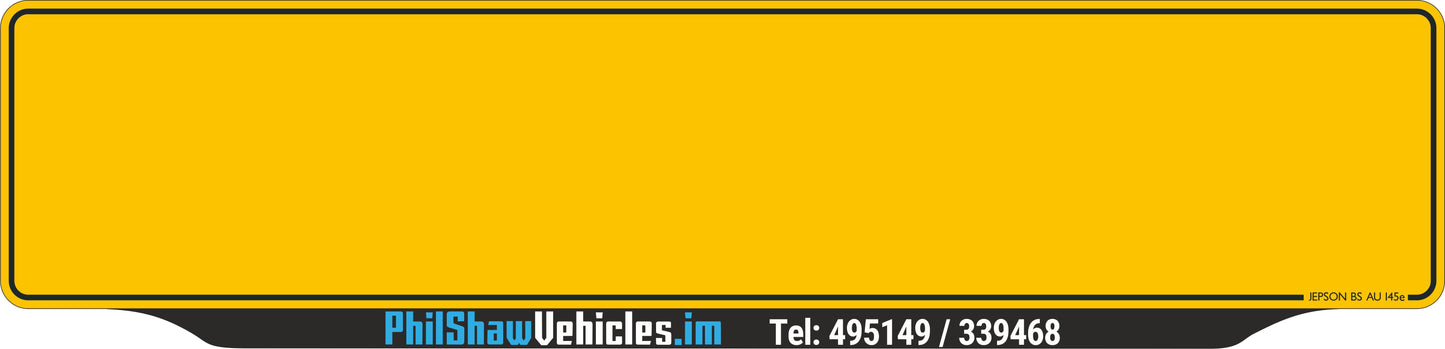 Car acrylic lipped oblong: 520 x 125mm with dry lip (pre-printed)