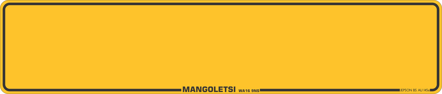 Made-up car standard oblong rear plate: 520 x 111mm with 3D Digits and UK Identifier