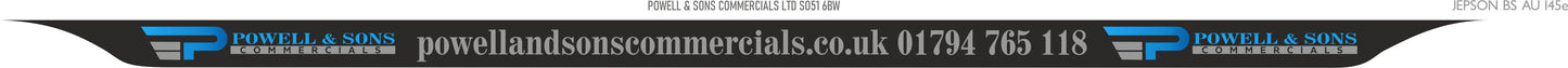 Made-up car lipped oblong rear plate: 533 x 144mm