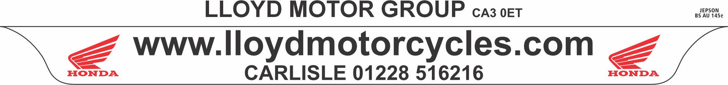 Motorcycle Lipped Acrylic to BS AU 145e: 237 x 189mm (pre-printed)