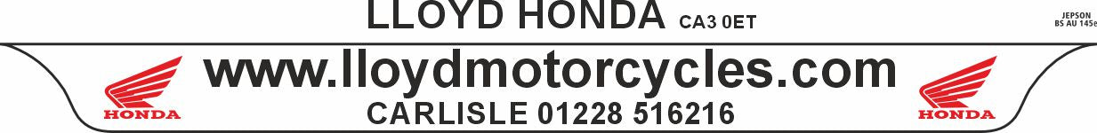 Motorcycle Lipped Acrylic to BS AU 145e: 237 x 189mm (pre-printed)