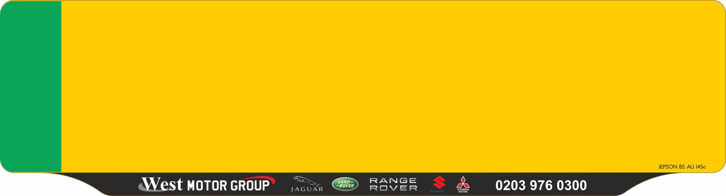 Oversize Car Lipped Acrylic: 533 x 144mm with Green Flash (pre-printed)