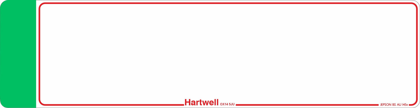 Car acrylic standard oblong: 520 x 111mm with Green Flash (pre-printed)