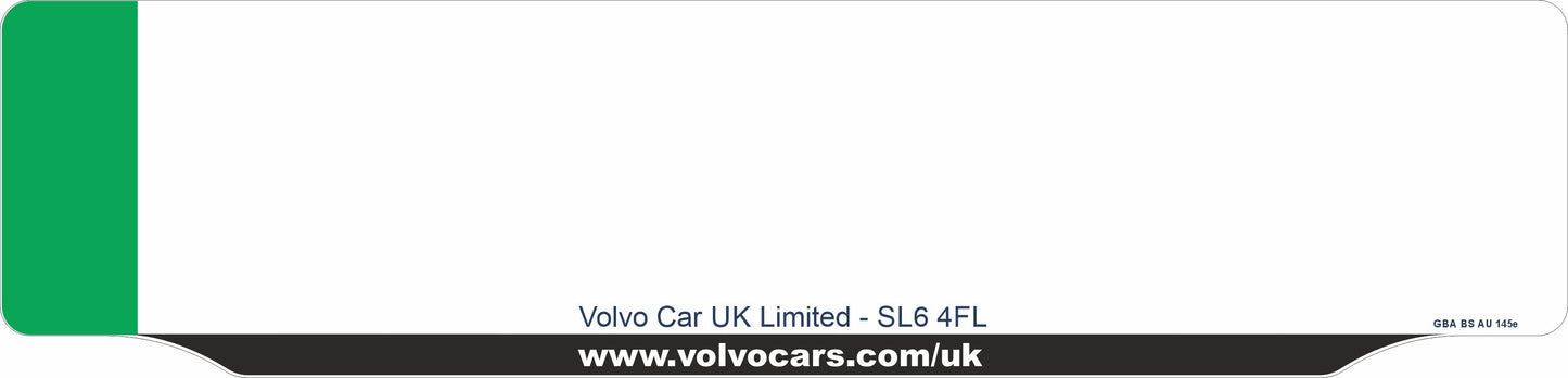 Car acrylic lipped oblong: 520 x 125mm with dry lip and green flash (pre-printed)