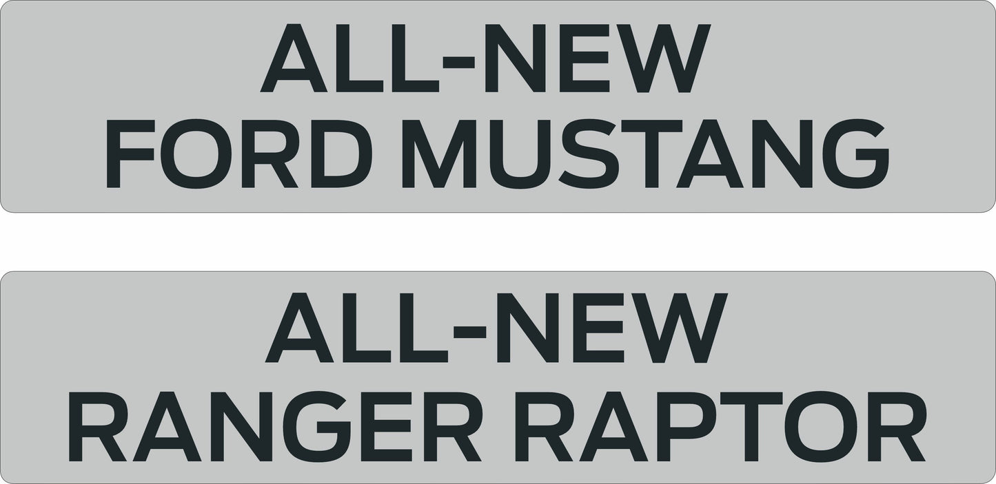 Car acrylic standard oblong: 520 x 111mm (pre-printed)