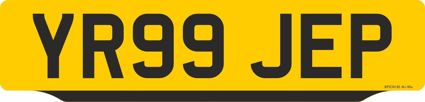 Made-up car lipped oblong front plate: 520 x 125mm