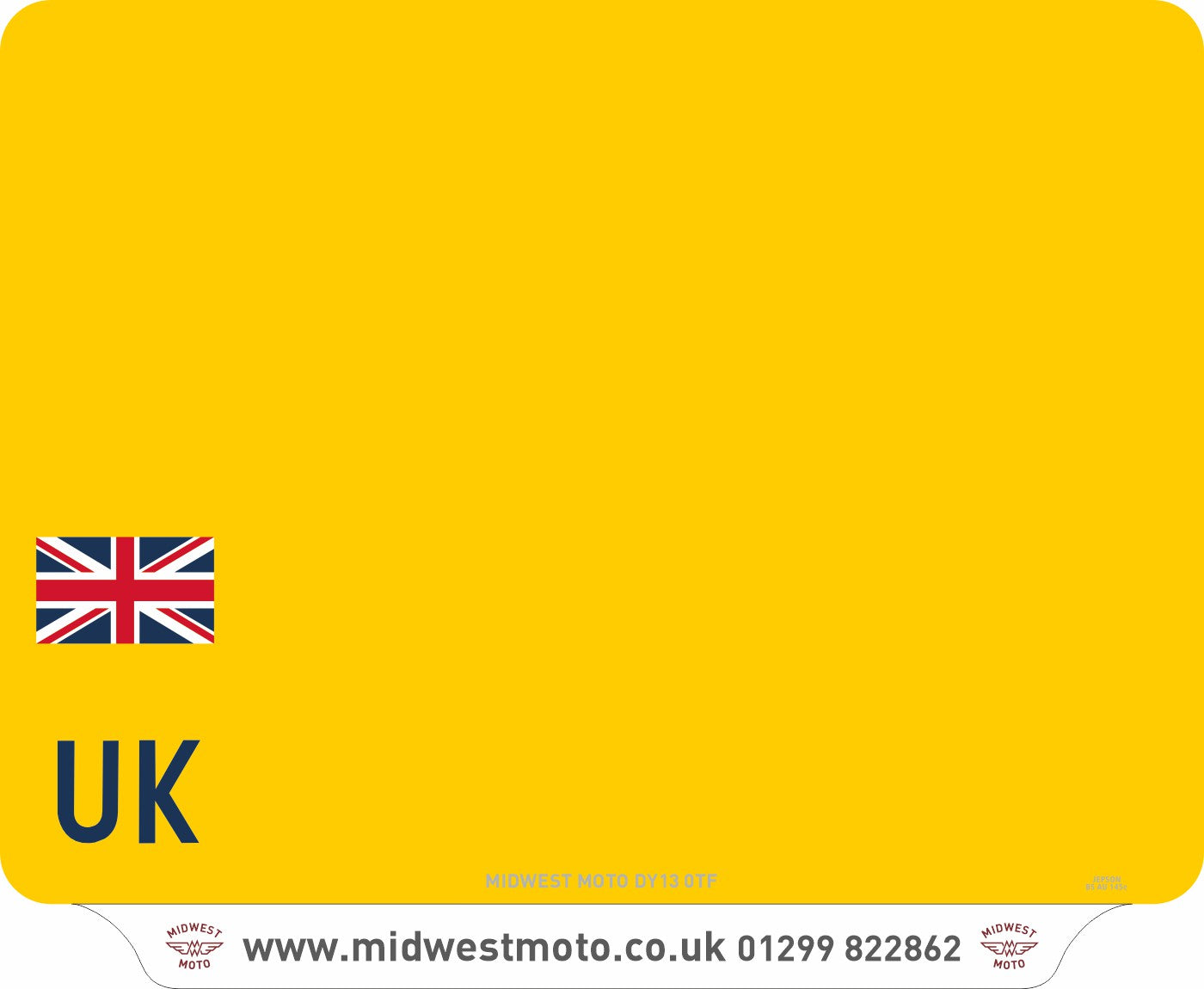 Motorcycle Lipped Acrylic to BS AU 145e: 237 x 189mm (pre-printed)