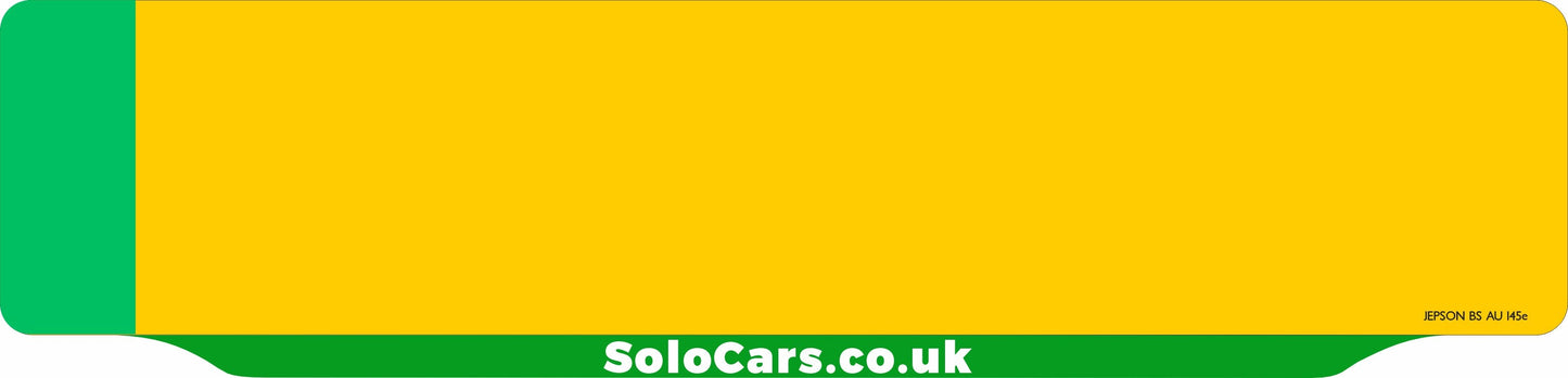 Car acrylic full wet lipped oblong: 520 x 125mm with green flash (pre-printed)