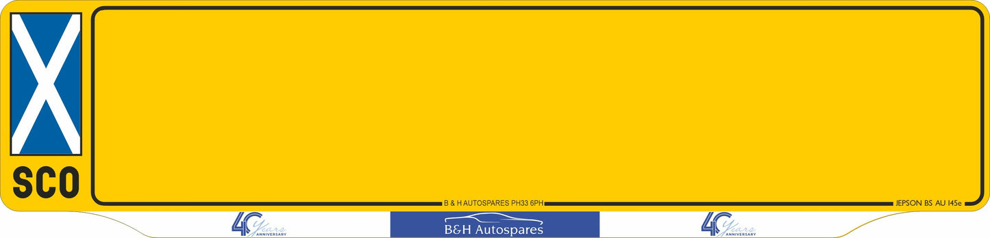 Car acrylic lipped oblong: 520 x 125mm with dry lip (pre-printed)