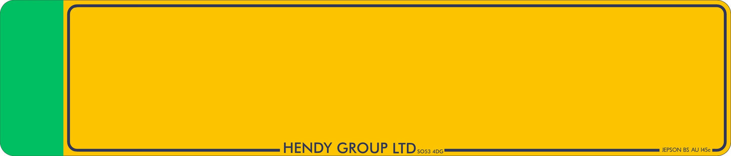 Car acrylic standard oblong: 520 x 111mm with Green Flash (pre-printed)