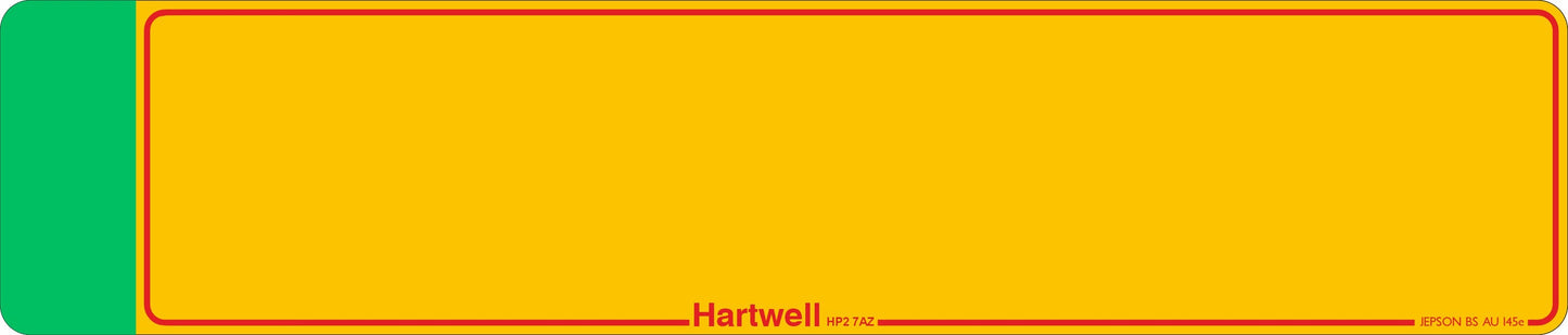 Car acrylic standard oblong: 520 x 111mm with Green Flash (pre-printed)