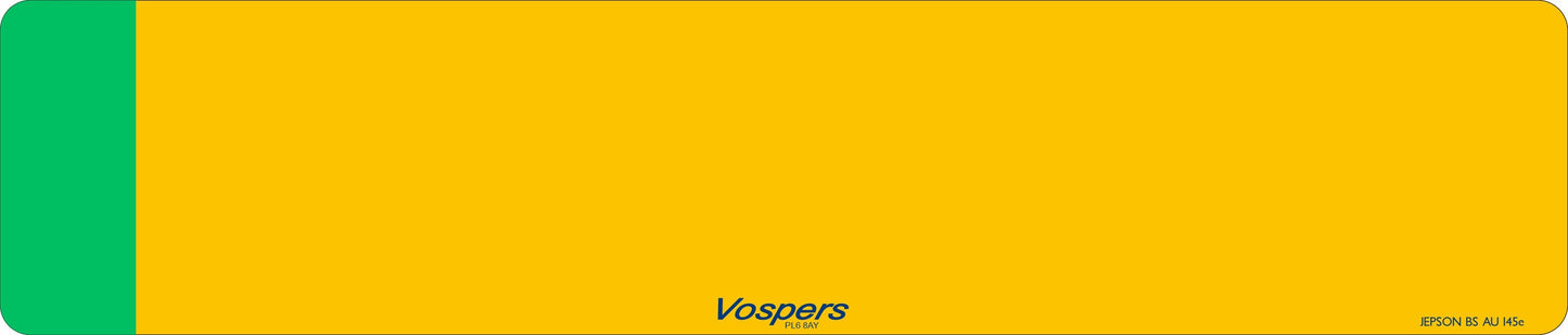 Car acrylic standard oblong: 520 x 111mm with Green Flash (pre-printed)