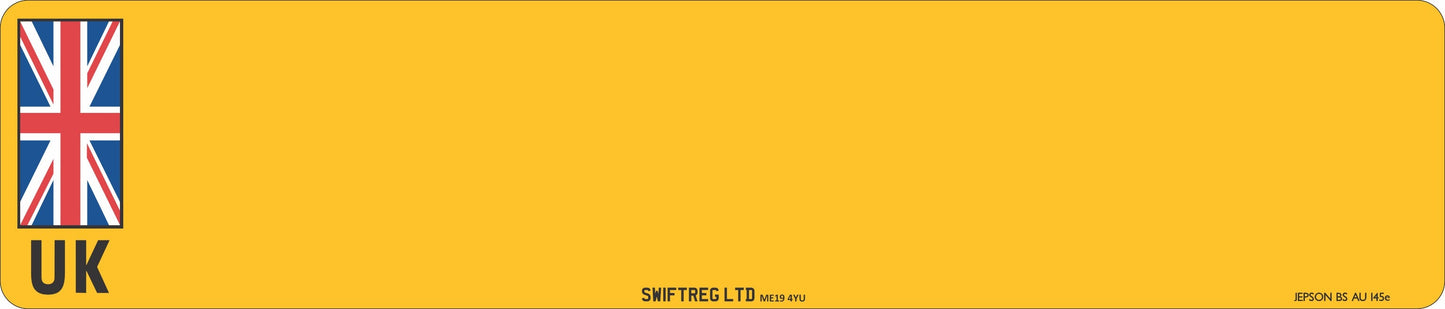 Made-up car standard oblong front plate: 520 x 111mm