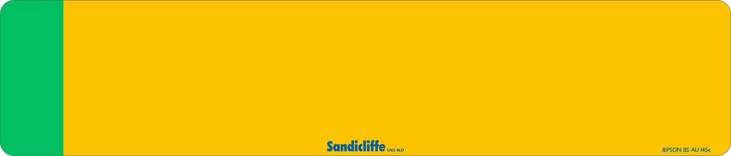 Car acrylic standard oblong: 520 x 111mm with Green Flash (pre-printed)