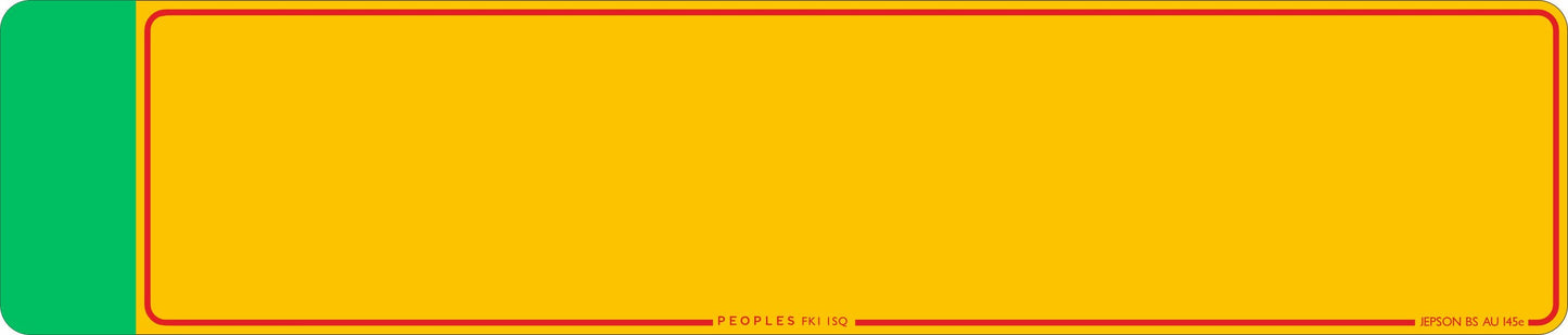 Car acrylic standard oblong: 520 x 111mm with Green Flash (pre-printed)