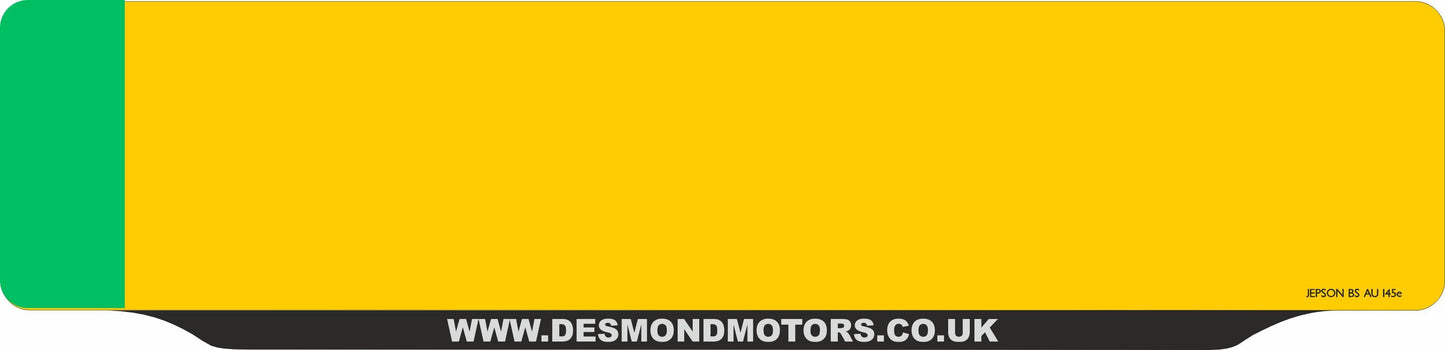 Car acrylic full wet lipped oblong: 520 x 125mm with green flash (pre-printed)