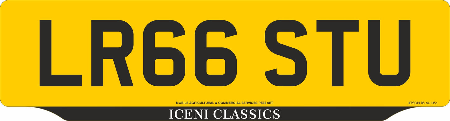 Made-up car lipped oblong rear plate: 533 x 144mm