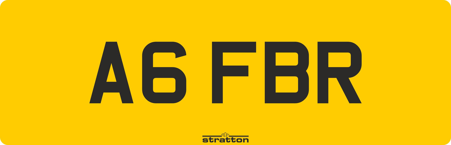 Made-up oversize car rear plate: 533 x 152mm