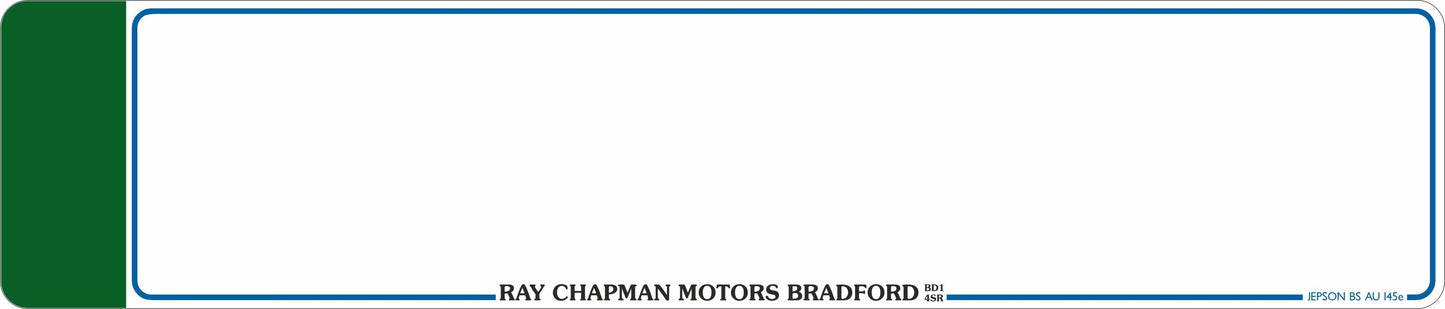 Car acrylic standard oblong: 520 x 111mm with Green Flash (pre-printed)