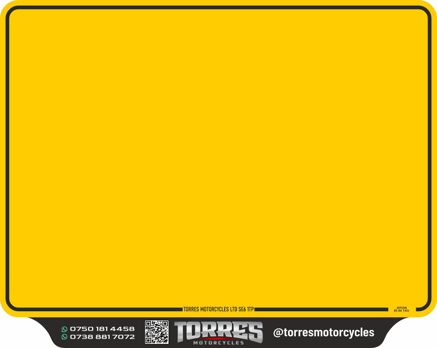 Motorcycle Lipped Acrylic to BS AU 145e: 237 x 189mm (pre-printed)