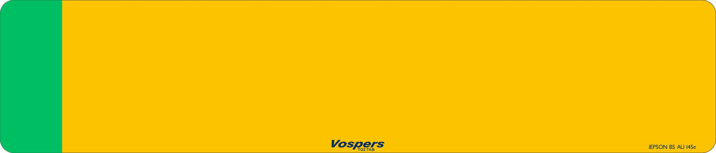 Car acrylic standard oblong: 520 x 111mm with Green Flash (pre-printed)