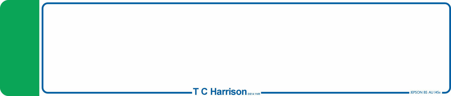 Made-up car standard oblong rear plate: 520 x 111mm with green flash