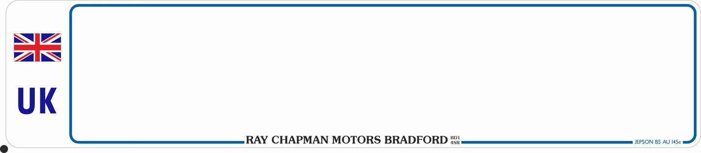 Car acrylic standard oblong: 520 x 111mm with UK Identifier (pre-printed)
