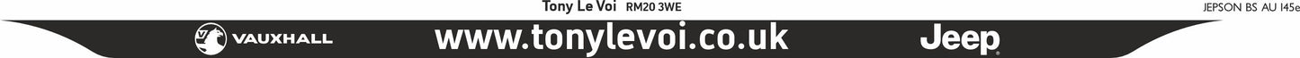 Car acrylic full wet lipped oblong: 520 x 125mm with green flash (pre-printed)