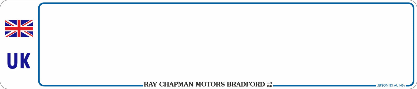 Car acrylic standard oblong: 520 x 111mm with UK Identifier (pre-printed)
