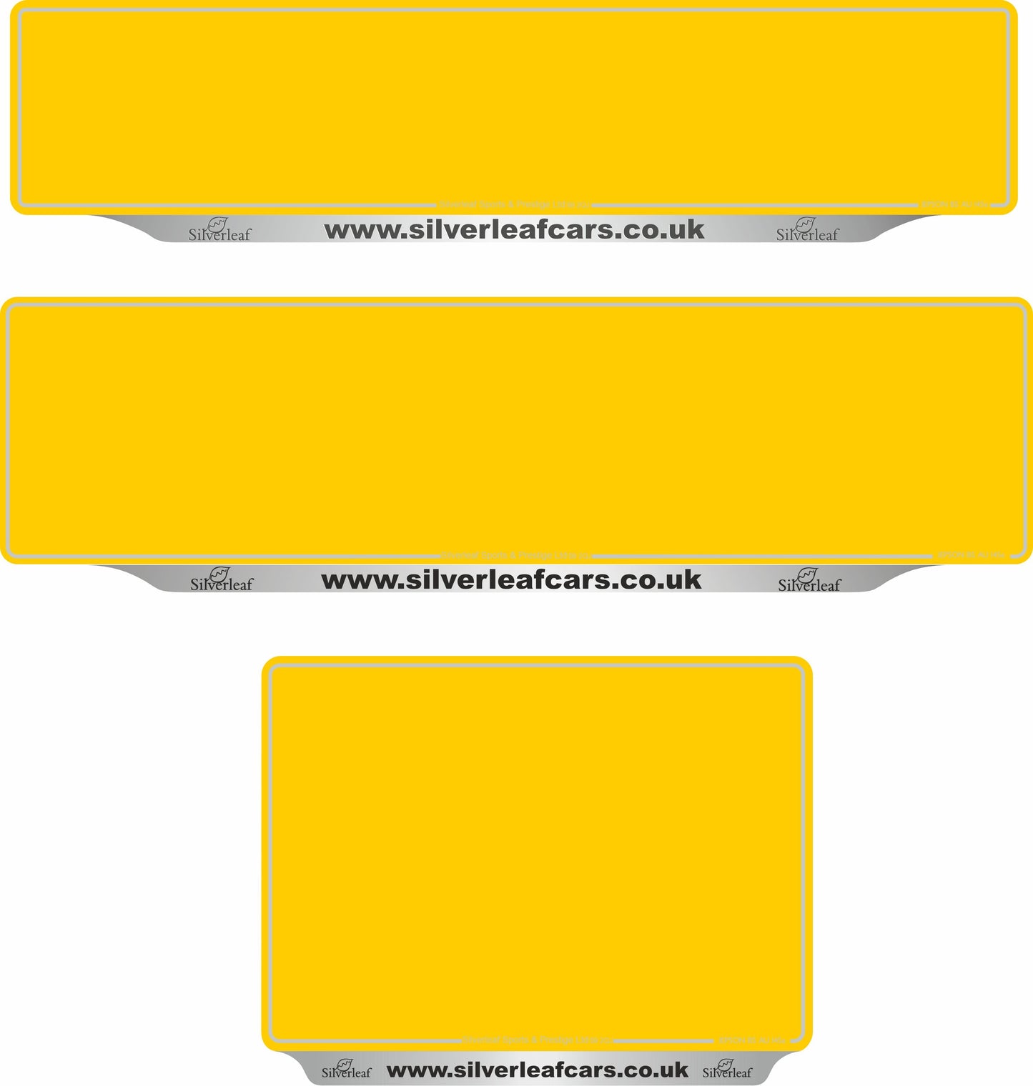 Made-up car lipped oblong front plate: 520 x 125mm