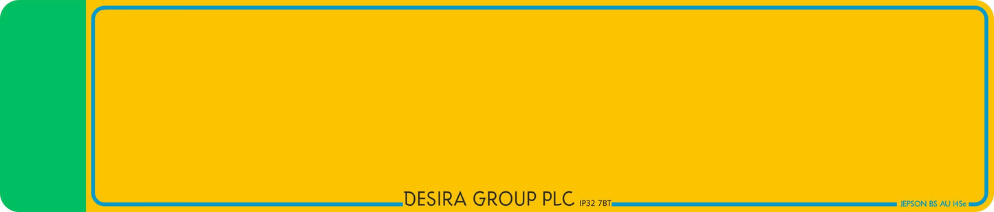 Car acrylic standard oblong: 520 x 111mm with Green Flash (pre-printed)