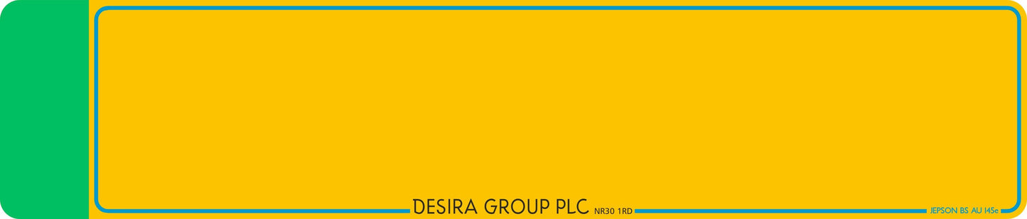 Car acrylic standard oblong: 520 x 111mm with Green Flash (pre-printed)