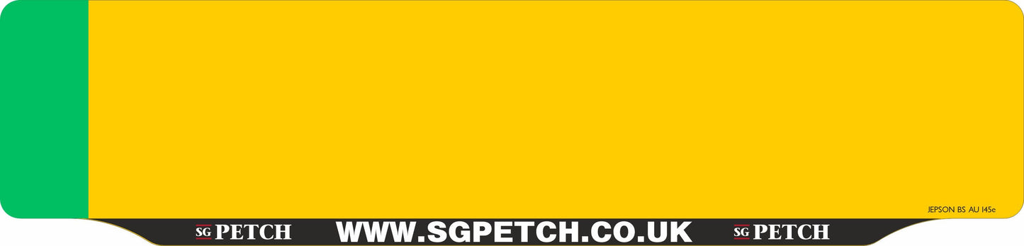 Car acrylic full wet lipped oblong: 520 x 125mm with green flash (pre-printed)