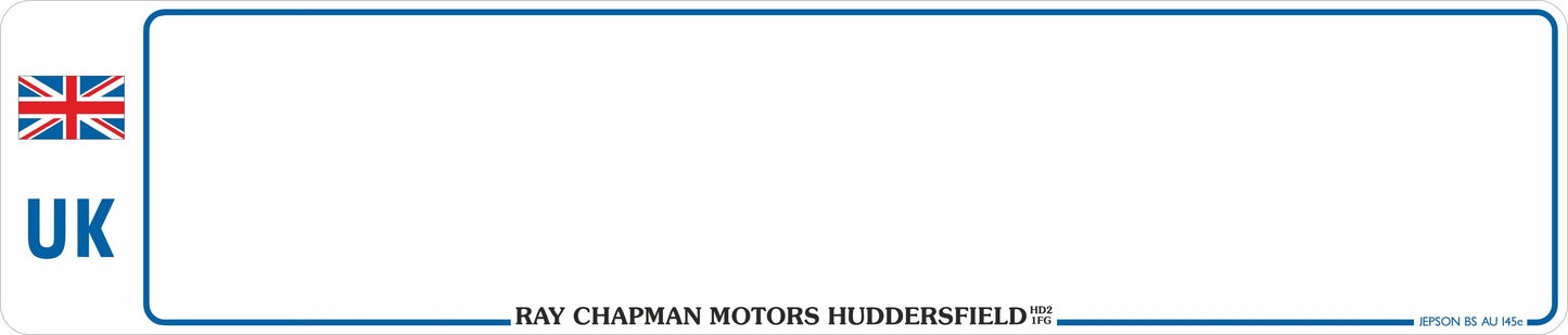 Car acrylic standard oblong: 520 x 111mm with UK Identifier (pre-printed)