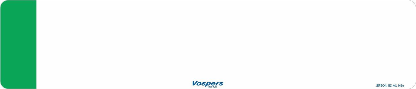 Car acrylic standard oblong: 520 x 111mm with Green Flash (pre-printed)