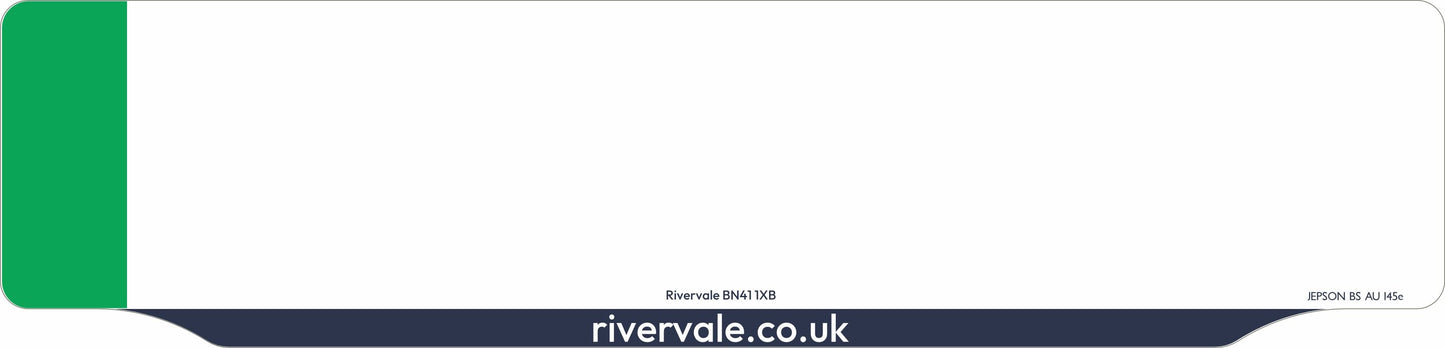 Car acrylic full wet lipped oblong: 520 x 125mm with green flash (pre-printed)