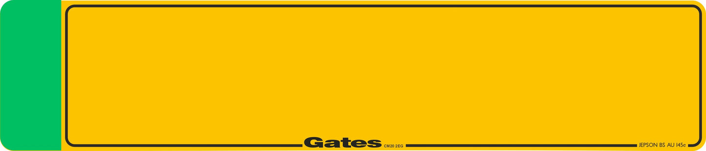 Car acrylic standard oblong: 520 x 111mm with Green Flash (pre-printed)