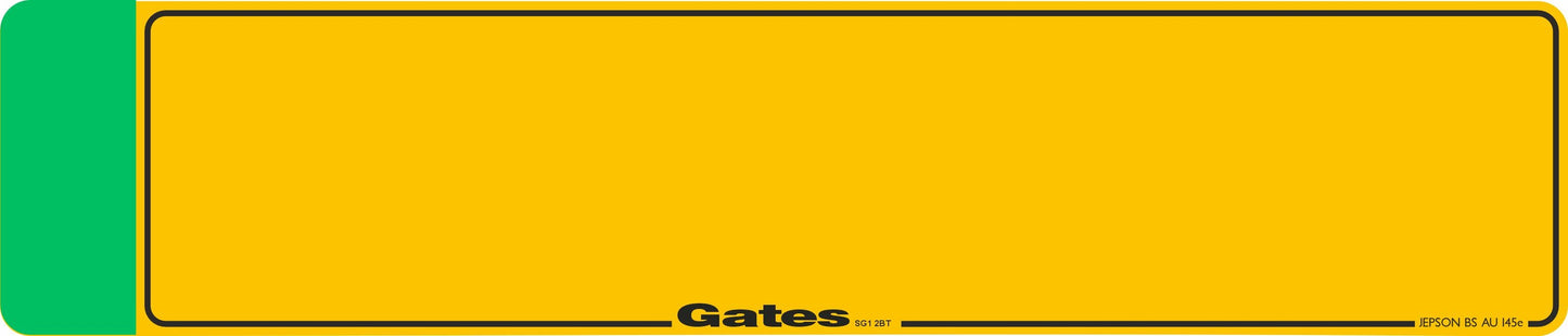 Car acrylic standard oblong: 520 x 111mm with Green Flash (pre-printed)